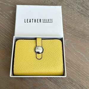 Yellow mini wallet by Leathersolute ☀️